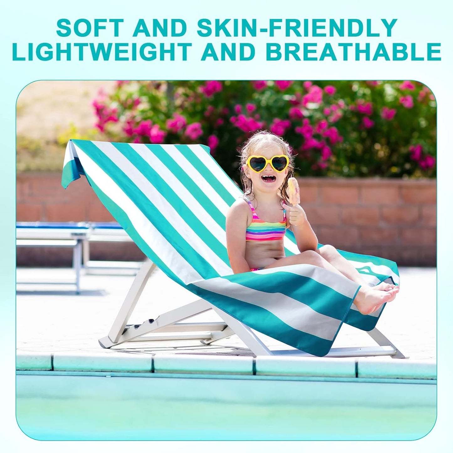 (XL) Microfiber Beach Towel (70inX36in) 100% Recycled Material.