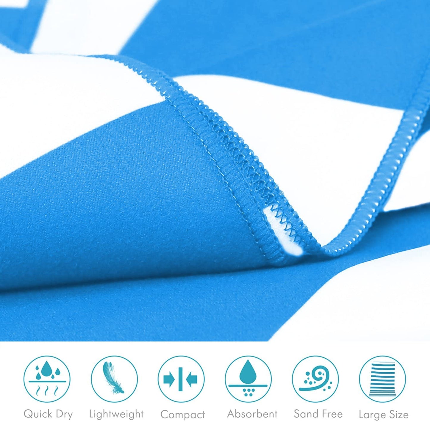 (XL) Microfiber Beach Towel (70inX36in) 100% Recycled Material.