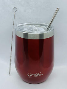 12oz Stainless Steel Glass Tumbler, New Redesign Spill Free Lid, Stainless Steel Straw