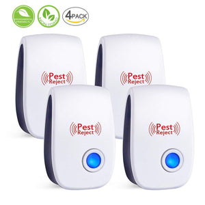 Ultrasonic Pest Repeller, 4 Pack, Electronic Plug in, Safe for Humans and Pets