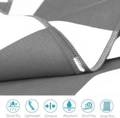 (L) Microfiber Beach Towel (63inX32in) 100% Recycled Material.
