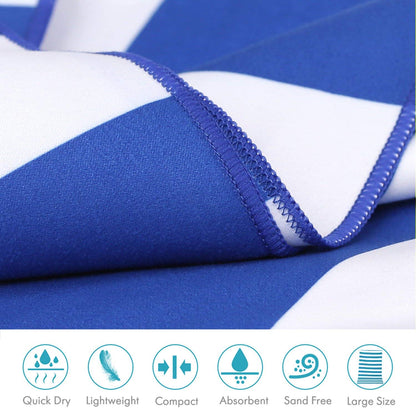 (L) Microfiber Beach Towel (63inX32in) 100% Recycled Material.