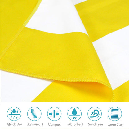 (L) Microfiber Beach Towel (63inX32in) 100% Recycled Material.