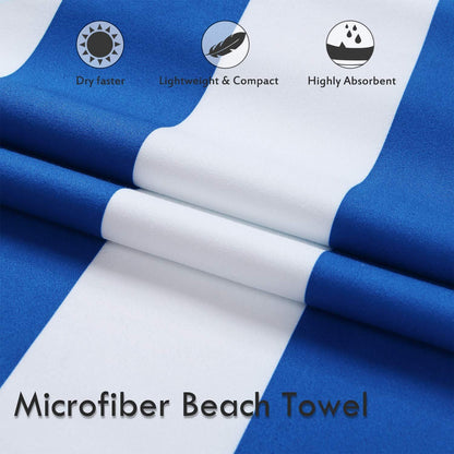 (L) Microfiber Beach Towel (63inX32in) 100% Recycled Material.