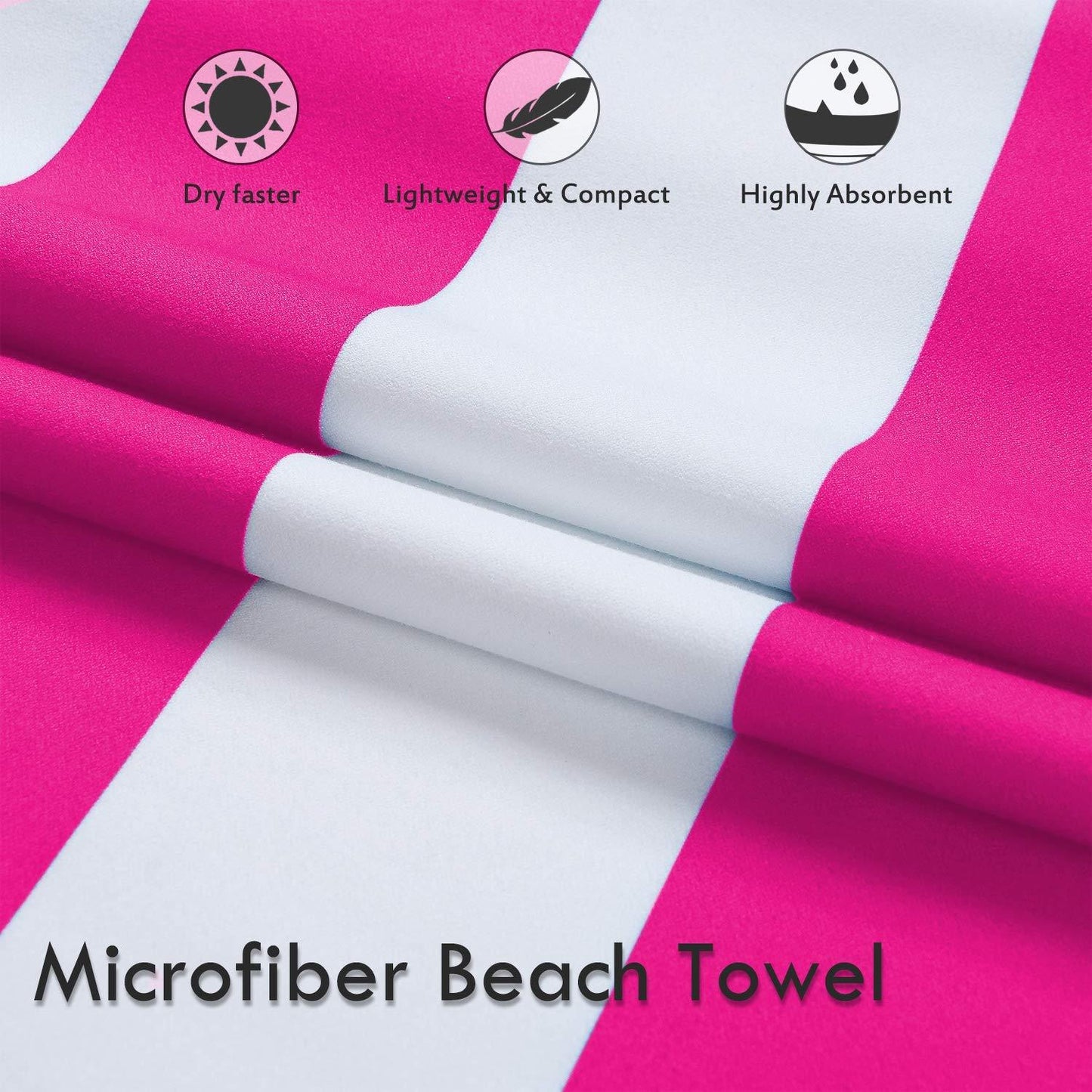 (XL) Microfiber Beach Towel (70inX36in) 100% Recycled Material.